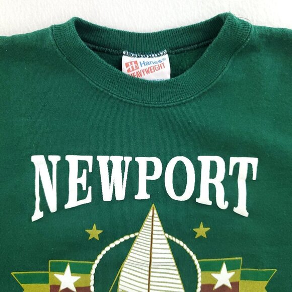 Newport Rhode Island Vintage Sweatshirt 90s Puffy Print Sailboat USA Medium - Picture 10 of 15